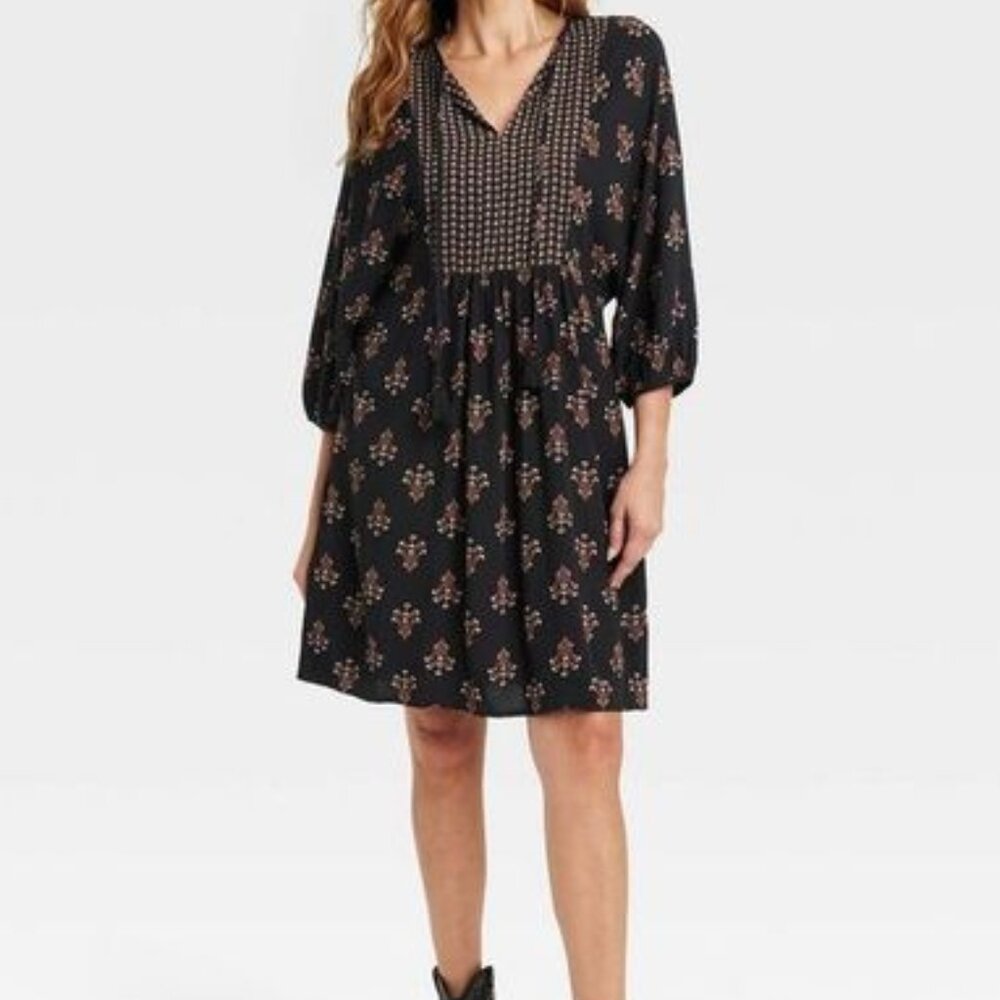 Knox Rose Women's Bishop 3/4 Sleeve A-Line Dress NWT | Size XXL